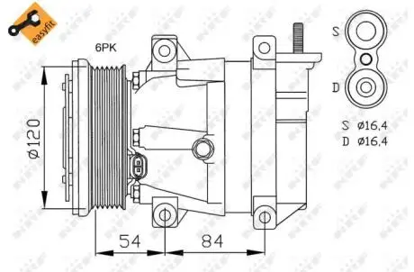 Компресор кондиціонера Chevrolet Lacetti/Nubira 1.4-1.8i 05-11 NRF 32484