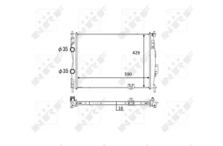 Радіатор охолодження Nissan Qashqai 1.6/2.0 07-13 (МКПП/АКПП) NRF 59061