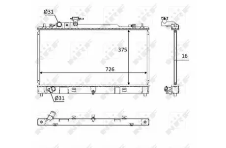 Радіатор охолодження Mazda 6 1.8/2.0 MZR 07-13 (МКПП) NRF 58393