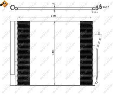 Радіатор кондиціонера BMW 7 (F01-F04) 09-15 N63/N74 NRF 350077