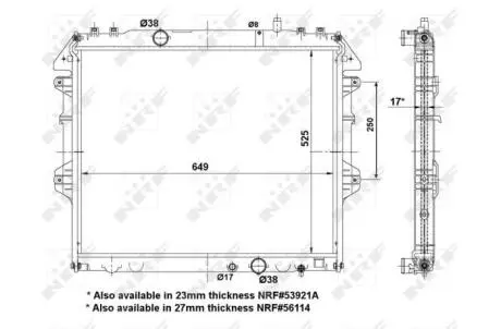 Радіатор охолодження Toyota Hilux 2.5-3.0 D-4D 04- NRF 53921