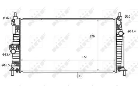 Радіатор охолодження Mazda 3 1.6 MZR 08-14 (АКПП) NRF 59068
