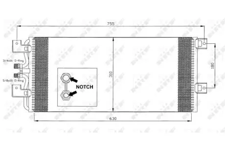 Радіатор кондиціонера VW T3/T4 1.6-2.8 79-03 NRF 35140