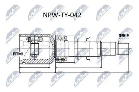 Шрус полуоси Nty NPWTY042