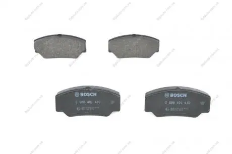 Комплект гальмівних колодок передн, FORD TRANSIT 1.6/2.0/2.5D 09.85-09.92 0 986 491 410 BOSCH 0986491410
