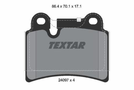 Комплект гальмівних колодок задн, VW TOUAREG 3.0D-6.0 10.02-05.10 TEXTAR 2409701