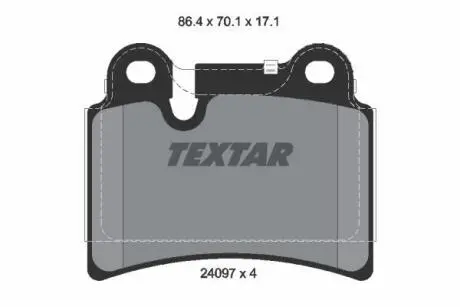 Комплект гальмівних колодок задн, VW TOUAREG 3.0D-6.0 10.02-05.10 TEXTAR 2409701