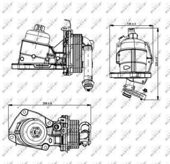 Корпус фільтра масляного (з радіатором) Citroen C5 /C6/C8/Peugeot 4007/407/508/607/807 2.2HDi 06- NRF 31354