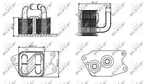 Радіатор масляний Skoda Fabia II/Rapid/VW Polo 1.0-1.9 06- (теплообмінник) NRF 31265