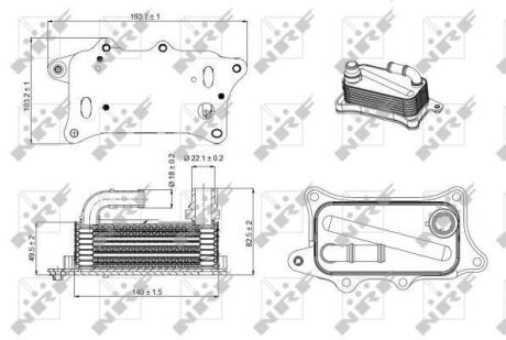 Радіатор масляний Audi A4/A5/A6/A7/A8/Q7 3.0 TFSI 10-19 (теплообмінник) NRF 31270
