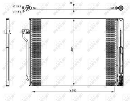 Радіатор кондиціонера BMW 5 (F10/F11)/7 (F01/F02/F03/F04) 09-18 NRF 350325