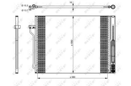 Радіатор кондиціонера BMW 5 (F10/F11)/7 (F01/F02/F03/F04) 09-18 NRF 350325