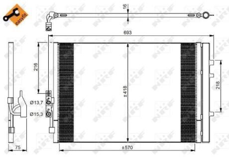 Радіатор кондиціонера (з осушувачем) BMW X3 (F25) N52 11-12 NRF 350035