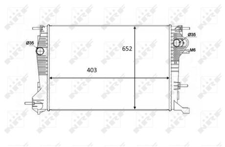 Радіатор охолодження Renault Scenic III 1.9dCi/2.0 09-16 NRF 58488