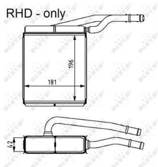 Радіатор пічки Ford Transit Connect 02-13 NRF 54226