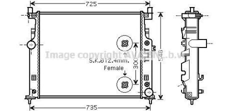 AVA DB Радіатор системи охолодження двигуна GL-CLASS (X164), M-CLASS (W164), R-CLASS (W251, V251) AVA AVA COOLING MS2458 (фото 1)