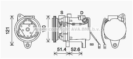 AVA SMART Компресор кондиціонера CABRIO 0.6-0.8, CITY-COUPE 0.6-0.8, FORTWO 0.6-0.8 AVA AVA COOLING MCAK019