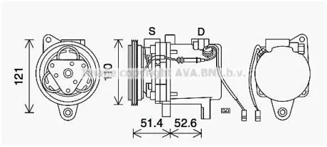 AVA SMART Компресор кондиціонера CABRIO 0.6-0.8, CITY-COUPE 0.6-0.8, FORTWO 0.6-0.8 AVA AVA COOLING MCAK019