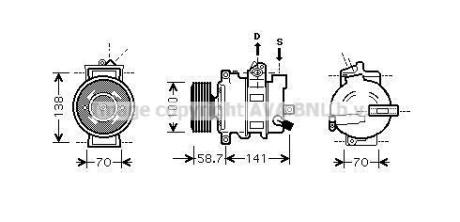 AVA AUDI Компресор кондиціонера A4 Allroad B8 09-, A4 B6 01-, A4 B7 04-, SEAT AVA AVA COOLING AIAK279