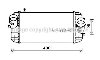 AVA HYUNDAI Інтеркулер GRAND SANTA FE 2.2 13-, SANTA FE III 2.0, 2.2 12-, KIA AVA AVA COOLING HY4326 (фото 1)