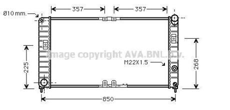 AVA OPEL Радіатор системи охолодження двигуна SINTRA 2.2 16V 96-, VAUXHALL AVA AVA COOLING OL2285
