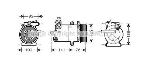 AVA CITROEN Компресор кондиціонера JUMPER II 2.2 06-, FIAT, FORD, PEUGEOT AVA AVA COOLING FDAK417