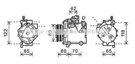 AVA SUZUKI Компресор кондиціонера SWIFT III 1.3 05-, SX4 1.5, 1.6 06- AVA AVA COOLING SZAK125