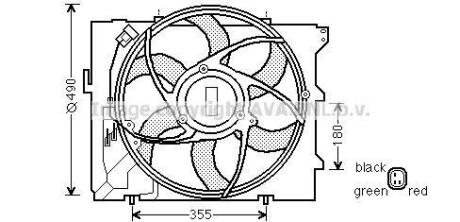 AVA BMW Вентилятор радіатора 1 (E81), 1 (E87), 3 (E90), 3 Купе (E92) AVA AVA COOLING BW7523