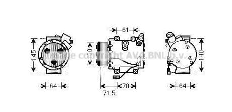 AVA HONDA Компресор кондиціонера CIVIC VIII 2.2 CTDi 05- AVA AVA COOLING HDAK235