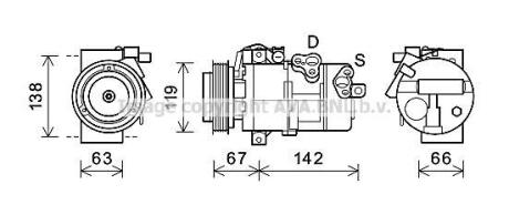 AVA KIA Компресор кондиціонера SORENTO 2.0, 2.2 09- AVA AVA COOLING KAK216