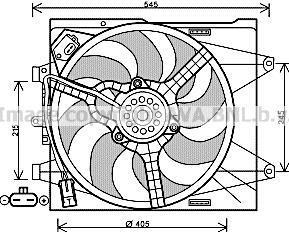 AVA FIAT Вентилятор радіатора 500 0.9/1.4 07- AVA AVA COOLING FT7564