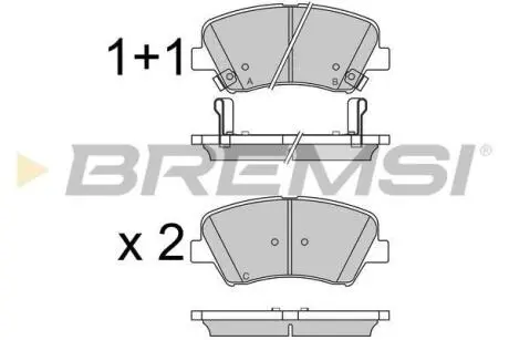 Гальмівні колодки пер. Ceed/Cerato/Elantra/Equus/i30 (09-21) (BOSCH) Bremsi BP3529