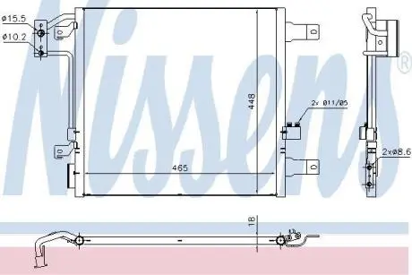 JEEP Радіатор кондиціонера (конденсатор) WRANGLER III 2.8, 3.6, 3.8 07- (автомат) NISSENS 940441