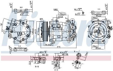 CITROEN Компресор кондиціонера C5 II 2.0, 2.2 04-, C5 III 2.0, 2.2 08- NISSENS 89362