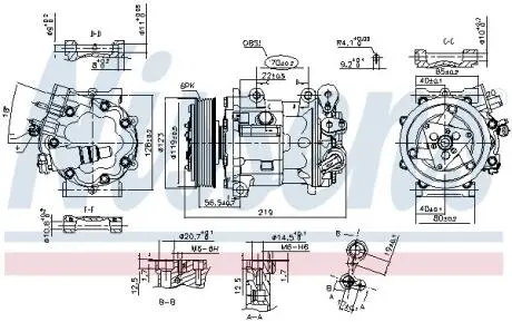 CITROEN Компресор кондиціонера C5 II 2.0, 2.2 04-, C5 III 2.0, 2.2 08- NISSENS 89362