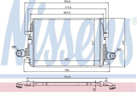 ALFA ROMEO Інтеркулер 159 JTD 1.8-2.0 05-, SPIDER 1.8, 2.0, 2.4 06- NISSENS 96644