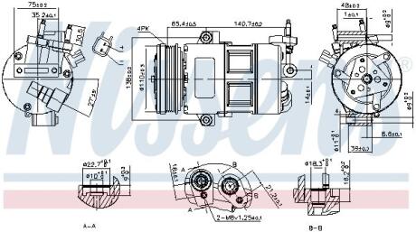 FORD Компресор кондиціонера FOCUS III 2.0 12-, KUGA II 2.5 14- NISSENS 890639 (фото 1)