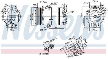 FIAT Компресор кондиціонера 500L 1.3 12-, TIPO 1.3, 1.6 15- NISSENS 890339