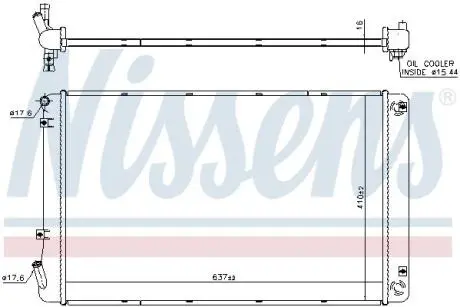 Радіатор охолодження HYUNDAI IONIQ / KIA NIRO NISSENS 606608 (фото 1)