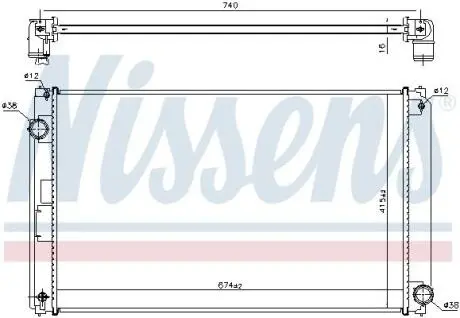 TOYOTA Радіатор системи охолодження двигуна RAV 4 IV 2.0 12-, LEXUS NISSENS 606610
