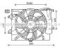 AVA HYUNDAI Вентилятор радіатора (з дифузором) ACCENT i25 10-, SOLARIS 10-, VELOSTER 1.6 11-, KIA HY7546 AVA HY7546