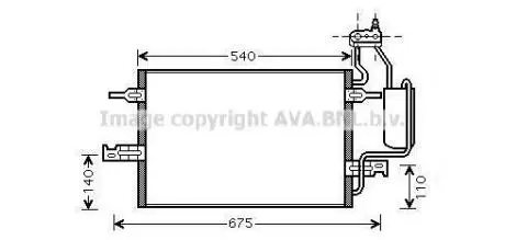 AVA OPEL Радіатор кондиціонера (конденсатор) з осушувачем Meriva A 03- AVA AVA COOLING OL5349D