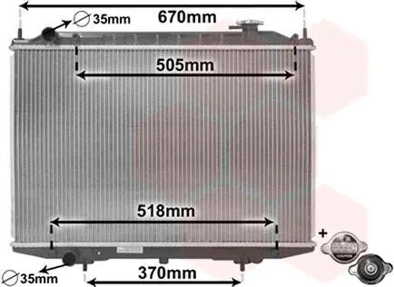 Радіатор охолодження NISSAN PICKUP D22-NP300 98+ Van Wezel 13002302 (фото 1)