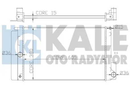 KALE TOYOTA радіатор охолодження Auris 07-,Avensis 1.8/2.0 08-,Corolla E15/18 1.3/1.6 07- Kale Oto radyator 372000