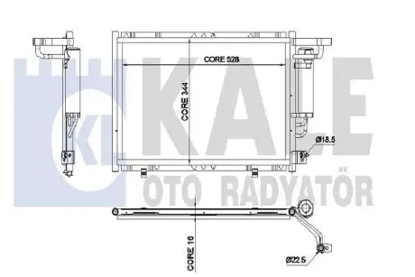 KALE FORD Радіатор кондиціонера (конденсатор) B-MAX 1.5 TDCi 12-, FIESTA VI 08- Kale Oto radyator 342520
