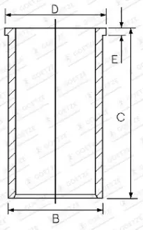 FIAT Гільза циліндра (розмір отв. 85.57) FIAT, ALFA ROMEO, SUZUKI (дизель) GOETZE 14-021051-00