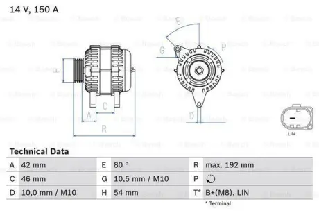 Генератор BOSCH 0986084230