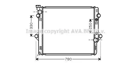 Радіатор, Система охолодження двигуна CLEVER FIT AVA AVA COOLING TOA2478 (фото 1)