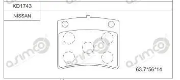 Колодки дискового тормоза Asimco KD1743