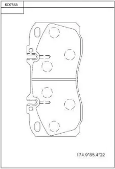Колодки дискового тормоза Asimco KD7565 (фото 1)